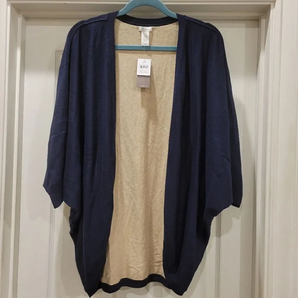 J Jill Reversible Cocoon Cardigan Sweater, 3/4 sleeves, One Size